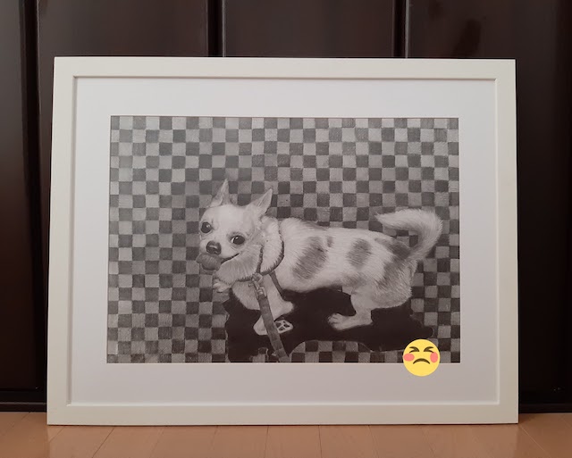 チワワ ロングコートチワワ 犬 犬の絵 絵画 イラスト 原画 手描き