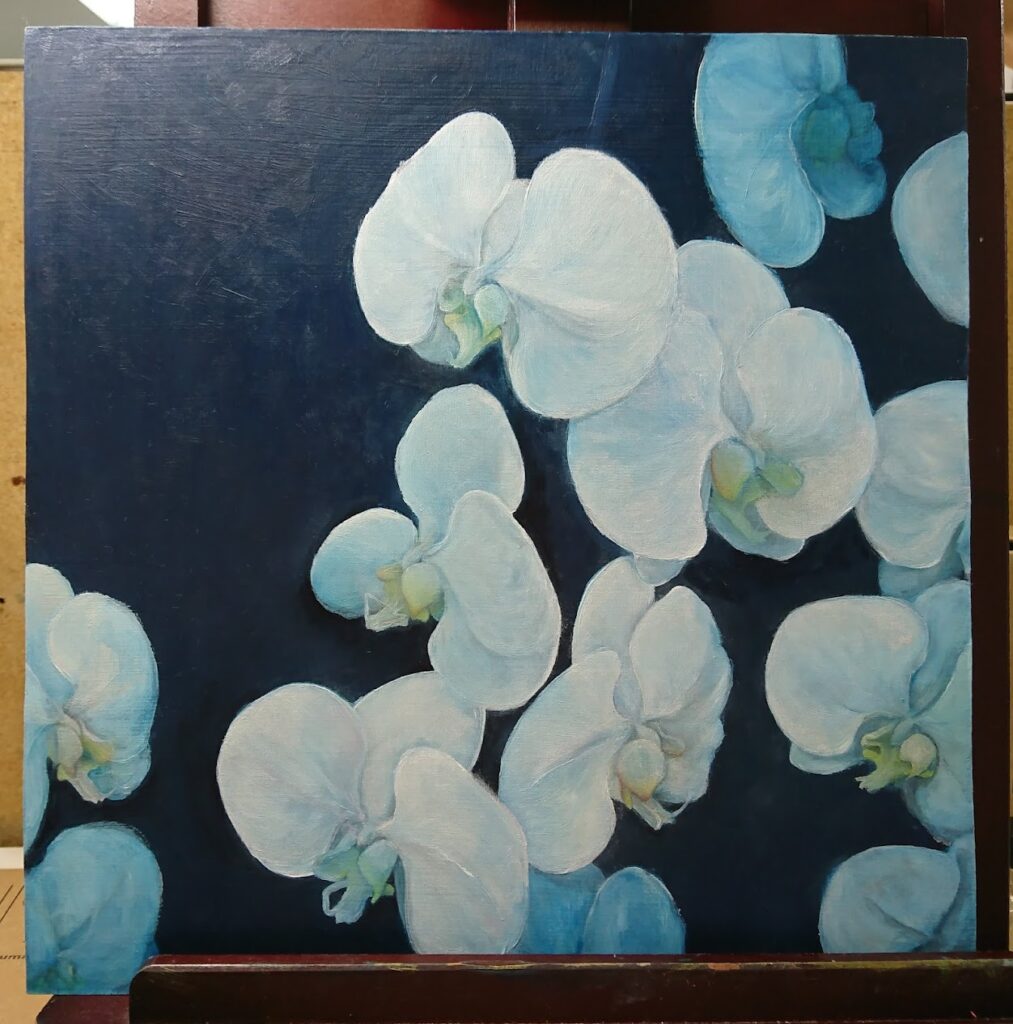 胡蝶蘭の油彩画